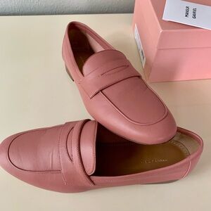 Mansur Gavriel Blush  Lamb Classic Loafers, size 38/US 7.5
